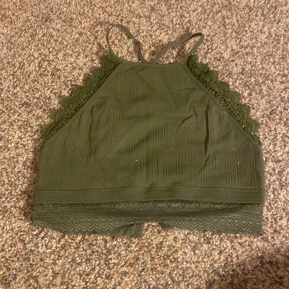 Hunter green crop top